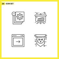 4 Creative Icons Modern Signs and Symbols of coding arrow process chart right Editable Vector Design Elements