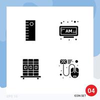 Universal Solid Glyphs Set for Web and Mobile Applications ruler data am cupboard file Editable Vector Design Elements