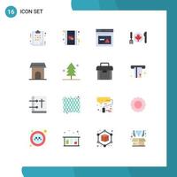 Group of 16 Modern Flat Colors Set for apartment canada internet autumn alert Editable Pack of Creative Vector Design Elements