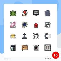 16 iconos creativos signos y símbolos modernos de ocho vallas publicitarias de Internet tecnología conectada elementos de diseño de vectores creativos editables