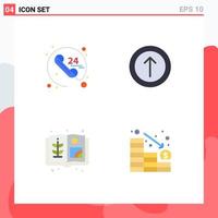 Universal Icon Symbols Group of 4 Modern Flat Icons of anytime farm service ui decrease Editable Vector Design Elements