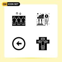 4 Creative Icons for Modern website design and responsive mobile apps 4 Glyph Symbols Signs on White Background 4 Icon Pack vector