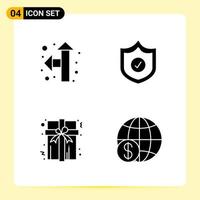 4 Creative Icons for Modern website design and responsive mobile apps 4 Glyph Symbols Signs on White Background 4 Icon Pack vector