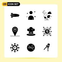 9 Creative Icons for Modern website design and responsive mobile apps 9 Glyph Symbols Signs on White Background 9 Icon Pack vector