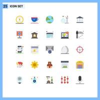 Group of 25 Modern Flat Colors Set for building education develop lab tube Editable Vector Design Elements