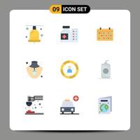 Set of 9 Modern UI Icons Symbols Signs for chart jewelry hospital nacklace year Editable Vector Design Elements