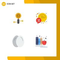 4 concepto de icono plano para sitios web móviles y aplicaciones información búsqueda de pollo descuento vida elementos de diseño vectorial editables vector