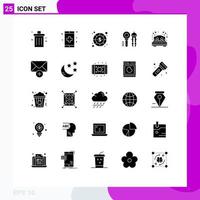 Modern Set of 25 Solid Glyphs and symbols such as compass search form payment dollar Editable Vector Design Elements