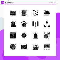 16 Creative Icons Modern Signs and Symbols of tasks checklist real estate weather cloud Editable Vector Design Elements