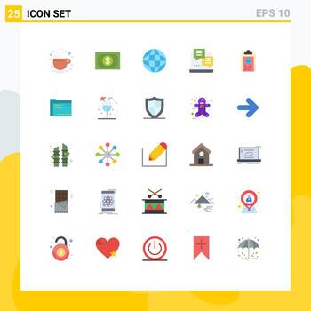 Concepto de 25 colores planos para sitios web, móviles y aplicaciones, entrenador web, desarrollo de guiones portátiles, elementos de diseño vectorial editables. vector