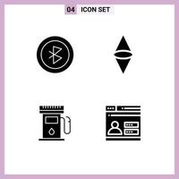 4 Solid Glyph concept for Websites Mobile and Apps bluetooth maps ethereum money user Editable Vector Design Elements