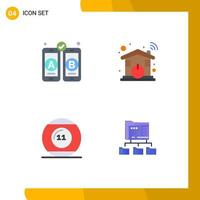 Modern Set of 4 Flat Icons and symbols such as development game automation wifi sports Editable Vector Design Elements