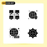 4 Creative Icons for Modern website design and responsive mobile apps 4 Glyph Symbols Signs on White Background 4 Icon Pack vector