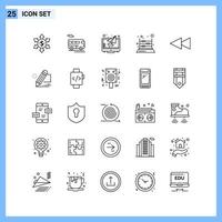 25 Icons Line style Creative Outline Symbols Black Line Icon Sign Isolated on White Background vector