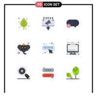 Set of 9 Vector Flat Colors on Grid for seo hindu marketing ganesha add Editable Vector Design Elements