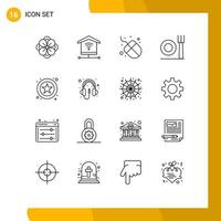 16 Creative Icons Modern Signs and Symbols of computer web hardware star restaurant Editable Vector Design Elements