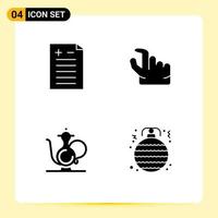 Universal Icon Symbols Group of 4 Modern Solid Glyphs of comparison ramadan in abrahamic ball Editable Vector Design Elements