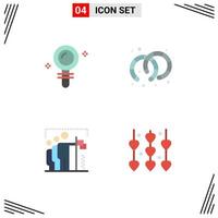 4 Creative Icons Modern Signs and Symbols of search win biochemistry jewelry position Editable Vector Design Elements