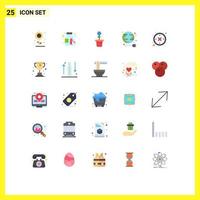 Pack of 25 Modern Flat Colors Signs and Symbols for Web Print Media such as failure globe environment power energy Editable Vector Design Elements