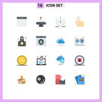 Group of 16 Modern Flat Colors Set for robbery hacker drop detective gesture Editable Pack of Creative Vector Design Elements