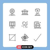 9 Outline concept for Websites Mobile and Apps bloon program award design crop Editable Vector Design Elements