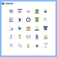 25 Universal Flat Colors Set for Web and Mobile Applications lock document hat thanksgiving holiday Editable Vector Design Elements