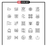 Set of 25 Modern UI Icons Symbols Signs for travel pump food internet global Editable Vector Design Elements