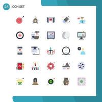 Mobile Interface Flat Color Set of 25 Pictograms of stationery remove cinematography eraser hd Editable Vector Design Elements