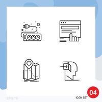 4 Creative Icons Modern Signs and Symbols of electronic location click web navigation Editable Vector Design Elements