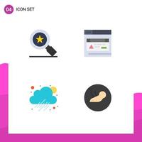 Editable Vector Line Pack of 4 Simple Flat Icons of achievements baby interface cloud embryo Editable Vector Design Elements