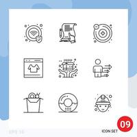 Modern Set of 9 Outlines and symbols such as delivery shop application online card Editable Vector Design Elements