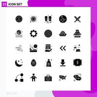 Universal Icon Symbols Group of 25 Modern Solid Glyphs of skin skin target dry skin test tubes Editable Vector Design Elements