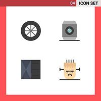 4 Universal Flat Icon Signs Symbols of tire frankenstein food fashion halloween Editable Vector Design Elements