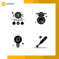 4 Icon Set Solid Style Icon Pack Glyph Symbols isolated on White Backgound for Responsive Website Designing vector