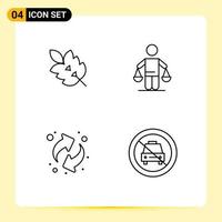User Interface Pack of 4 Basic Filledline Flat Colors of ecology law plant conclusion recycling Editable Vector Design Elements