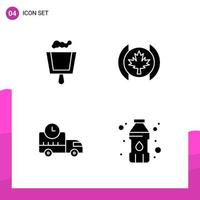 Glyph Icon set Pack of 4 Solid Icons isolated on White Background for responsive Website Design Print and Mobile Applications vector