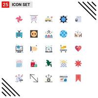 Universal Icon Symbols Group of 25 Modern Flat Colors of internet lock service document globe Editable Vector Design Elements