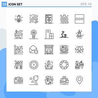 Modern 25 Line style icons Outline Symbols for general use Creative Line Icon Sign Isolated on White Background 25 Icons Pack vector