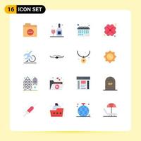 Universal Icon Symbols Group of 16 Modern Flat Colors of escape change calendar business romantic Editable Pack of Creative Vector Design Elements