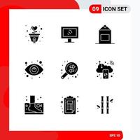 Stock Vector Icon Pack of 9 Line Signs and Symbols for exchange business milk view search Editable Vector Design Elements