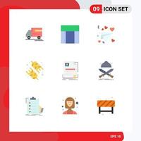 9 Universal Flat Colors Set for Web and Mobile Applications business contract letter rice food Editable Vector Design Elements