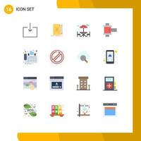 Universal Icon Symbols Group of 16 Modern Flat Colors of device contact table connection photo Editable Pack of Creative Vector Design Elements