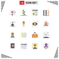 16 Thematic Vector Flat Colors and Editable Symbols of bulb stick web meat food Editable Pack of Creative Vector Design Elements