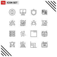 Set of 16 Vector Outlines on Grid for career wlan pc transfer file Editable Vector Design Elements