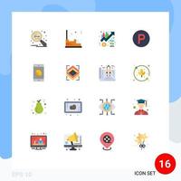 Group of 16 Modern Flat Colors Set for parking transport vehicle up management Editable Pack of Creative Vector Design Elements