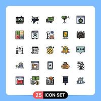 Universal Icon Symbols Group of 25 Modern Filled line Flat Colors of interface special chat photographic effects Editable Vector Design Elements