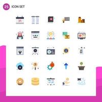 Set of 25 Modern UI Icons Symbols Signs for real building romantic success chart Editable Vector Design Elements