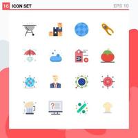 16 Creative Icons Modern Signs and Symbols of insurance diamond earth tool tongs Editable Pack of Creative Vector Design Elements