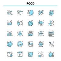 25 conjunto de iconos negros y azules de alimentos diseño de iconos creativos y plantilla de logotipo vector