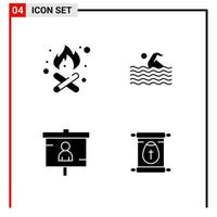 4 iconos generales para el diseño de sitios web, impresión y aplicaciones móviles 4 símbolos de glifos signos aislados en fondo blanco Paquete de 4 iconos vector